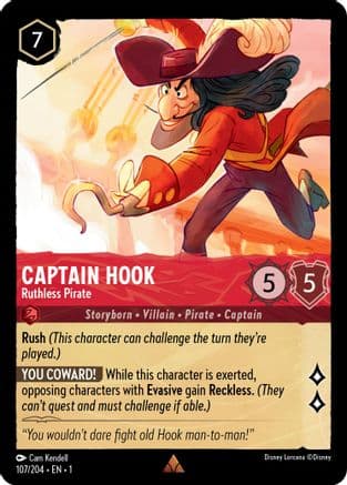 Captain Hook - Ruthless Pirate (107/204) [The First Chapter] Cold Foil