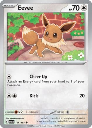 Eevee 166- SV03 Obsidian Flames Reverse Holofoil