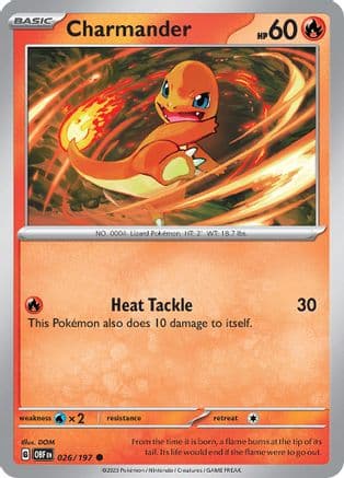 Charmander 026- SV03 Obsidian Flames Reverse Holofoil