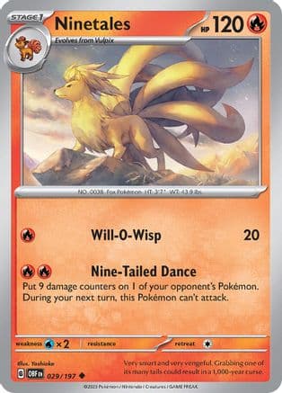 Ninetales 029- SV03 Obsidian Flames Reverse Holofoil