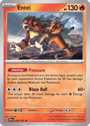 Entei 030- SV03 Obsidian Flames Reverse Holofoil