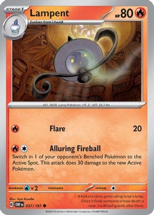 Lampent 037  SV03 Obsidian Flames - Common