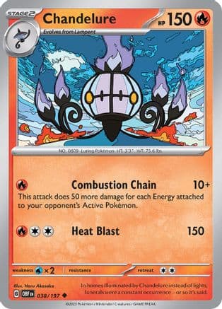 Chandelure 038- SV03 Obsidian Flames