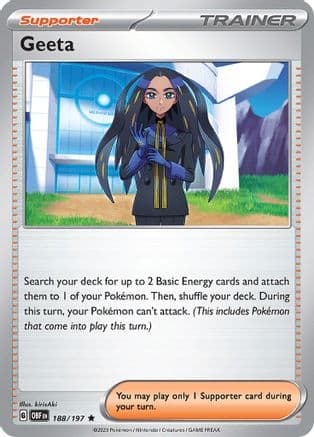 Geeta 188  - Holofoil SV03 Obsidian Flames - Rare