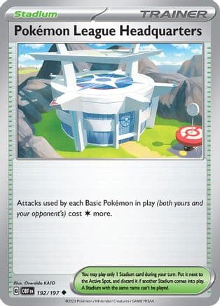 Pokemon League Headquarters 192- SV03 Obsidian Flames Reverse Holofoil