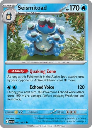 Seismitoad 052- SV03 Obsidian Flames