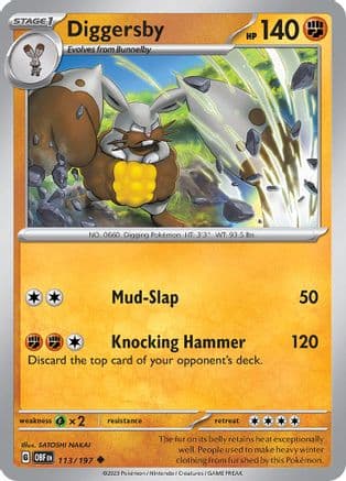 Diggersby 113- SV03 Obsidian Flames Reverse Holofoil