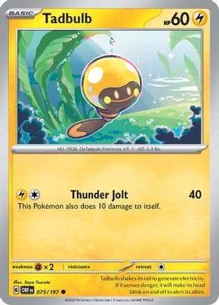 Tadbulb 075/197 - SV03 Obsidian Flames Reverse Holofoil