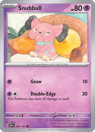 Snubbull 087- SV03 Obsidian Flames Reverse Holofoil