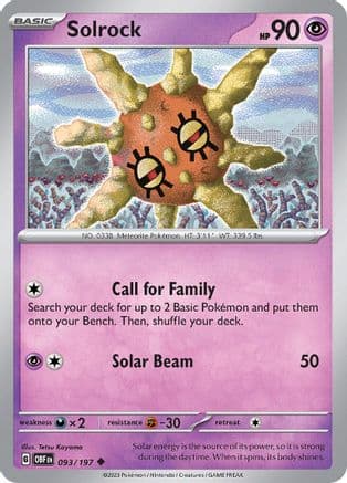 Solrock 093- SV03 Obsidian Flames Reverse Holofoil