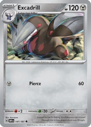 Excadrill 147- SV03 Obsidian Flames