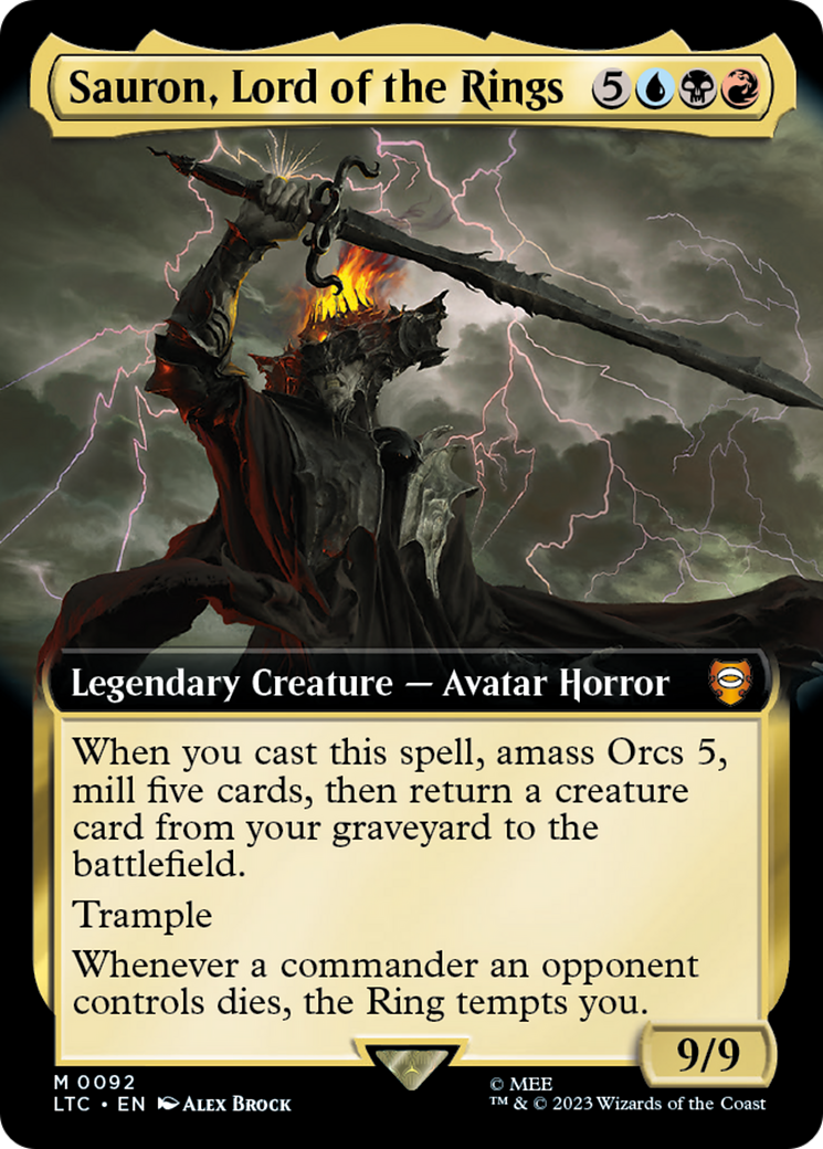 Sauron, Lord of the Rings (Extended Art) [The Lord of the Rings: Tales of Middle-Earth Commander] Foil