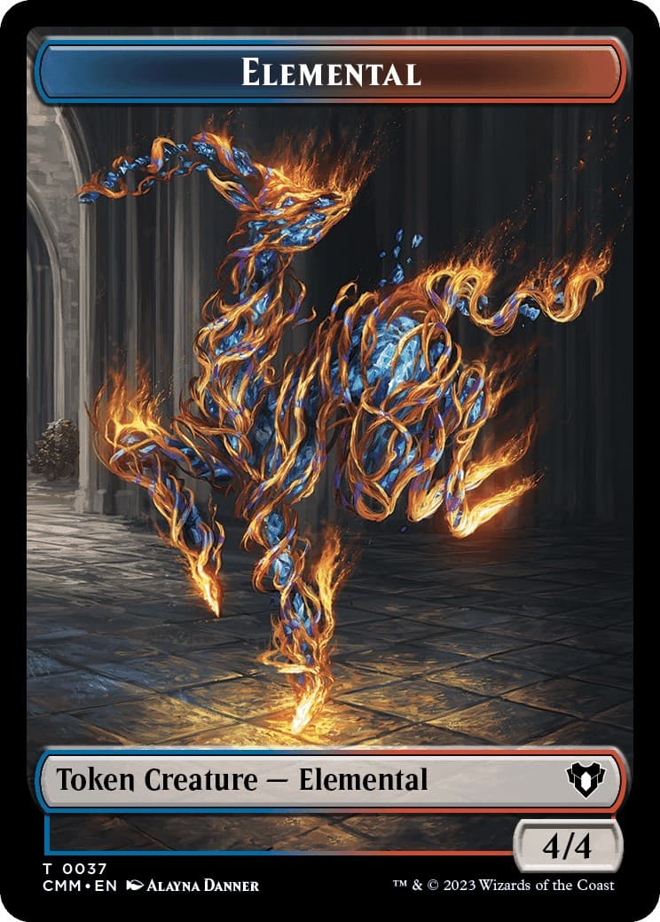 Elemental (0037) // Human Soldier Double-Sided Token [Commander Masters Tokens] Foil