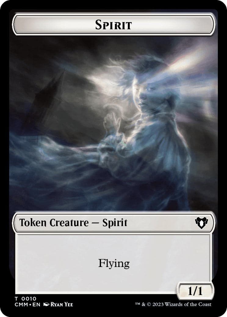 Spirit (0010) // Knight Double-Sided Token [Commander Masters Tokens] Foil