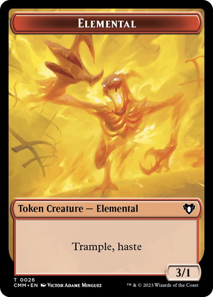 Elemental (0026) // Phyrexian Germ Double-Sided Token [Commander Masters Tokens] Foil