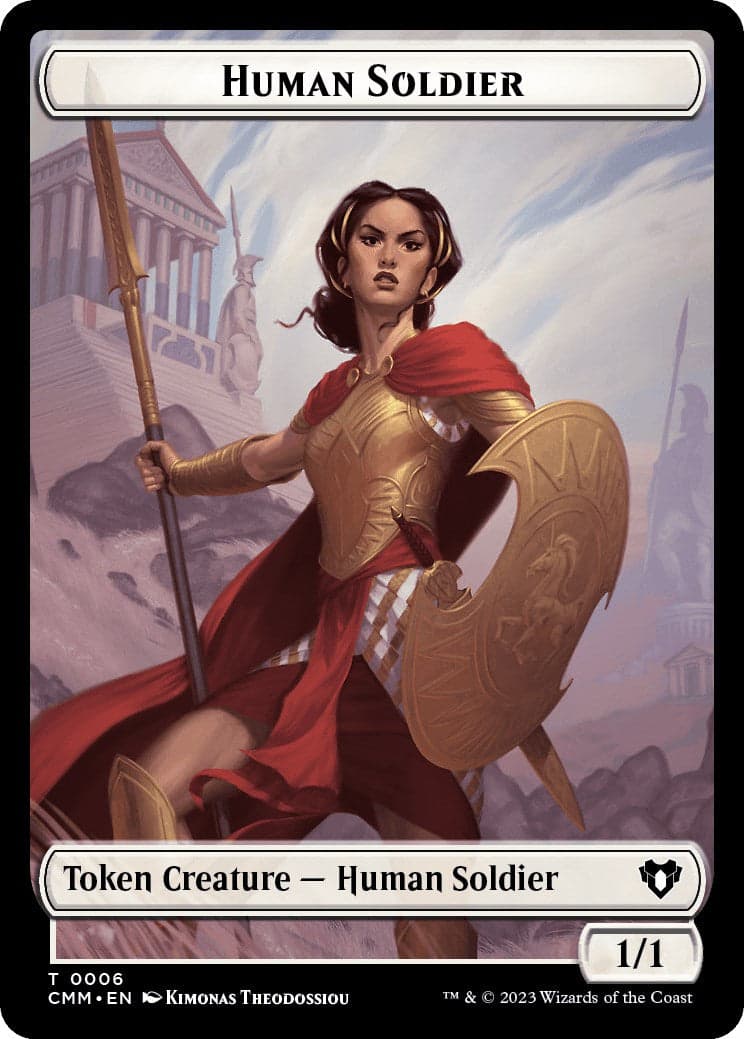 Human Soldier // Cat (0005) Double-Sided Token [Commander Masters Tokens] Foil