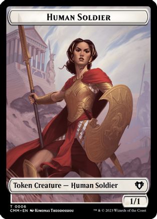 Human Soldier // Cat (0005) Double-Sided Token |  Foil (6 // 5) [Commander Masters]