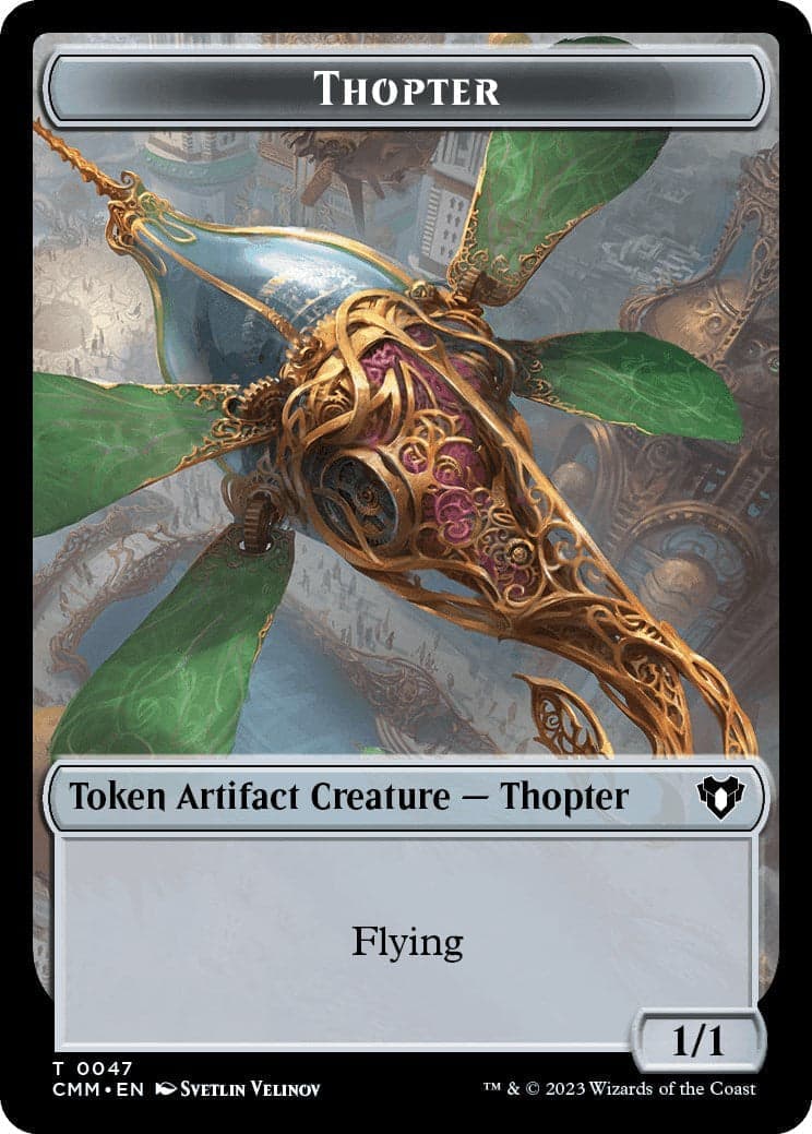 Thopter // Emblem - Daretti, Scrap Savant Double-Sided Token [Commander Masters Tokens] Foil