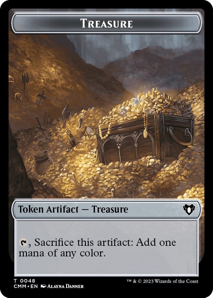 Treasure // Elemental (0037) Double-Sided Token [Commander Masters Tokens] Foil