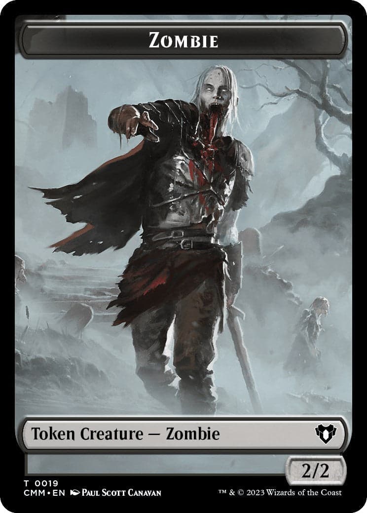 Zombie (0019) // Bird Illusion Double-Sided Token [Commander Masters Tokens] Foil