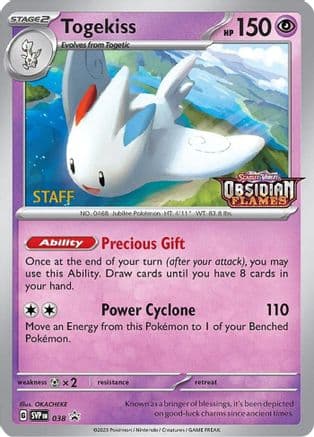 Togekiss (Prerelease) [Staff] 038- SV Scarlet & Violet Promo Cards Holofoil