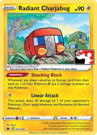 Radiant Charjabug 51- Prize Pack Series Cards Holofoil