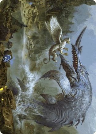 Horned Loch-Whale Art Card |  (006) [Art Series: Wilds of Eldraine]