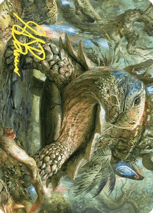Blossoming Tortoise Art Card (Gold-Stamped Signature) |  (024) [Art Series: Wilds of Eldraine]