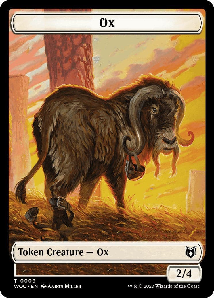 Ox // Human Soldier Double-Sided Token [Wilds of Eldraine Commander Tokens] Foil