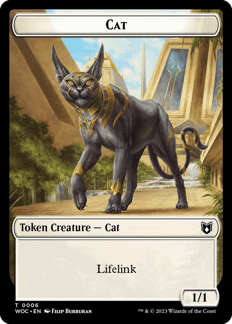 Cat (0006) // Pegasus Double-Sided Token [Wilds of Eldraine Commander Tokens] Foil