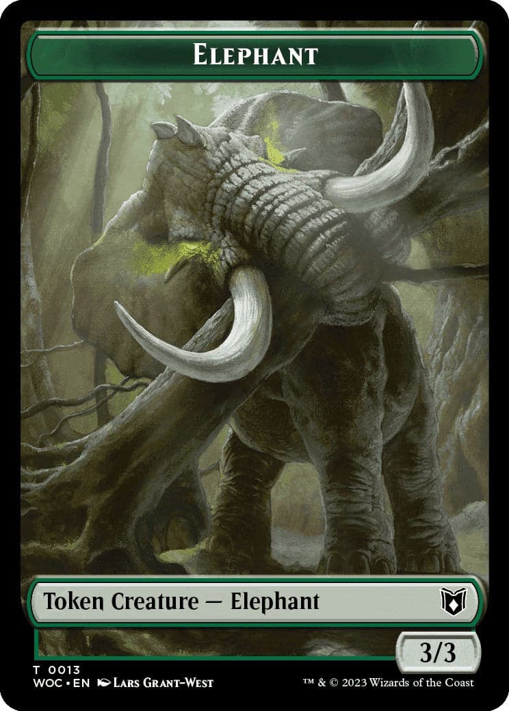 Elephant // Saproling Double-Sided Token [Wilds of Eldraine Commander Tokens] Foil