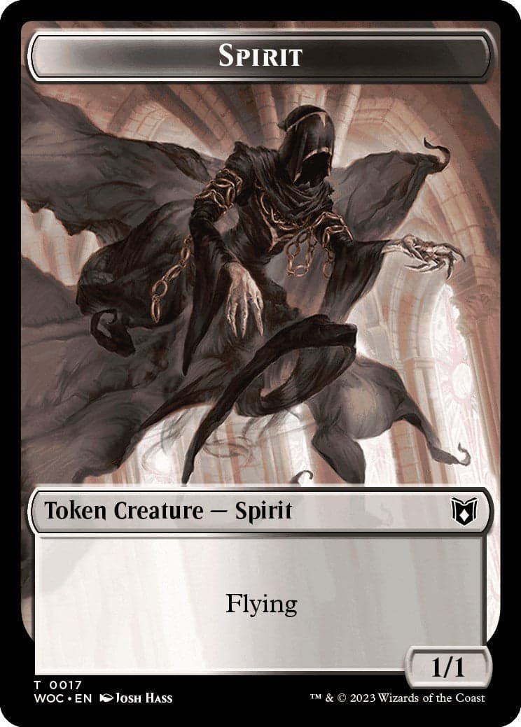 Spirit // Saproling Double-Sided Token [Wilds of Eldraine Commander Tokens] Foil