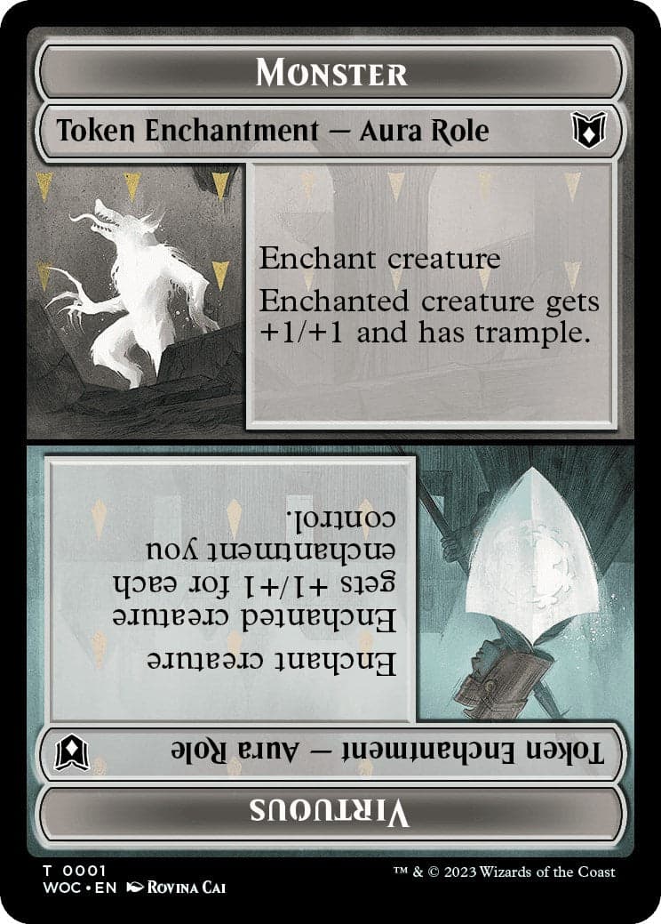 Monster Role / Virtuous Role // Royal Role / Virtuous Role Double-Sided Token [Wilds of Eldraine Commander Tokens] Foil