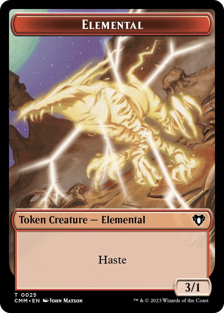 Elemental (0025) // Saproling Double-Sided Token [Commander Masters Tokens] Foil