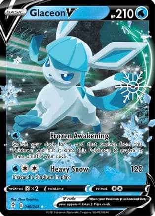 Glaceon V (040/203) (Holiday Calendar) [Sword & Shield: Evolving Skies]