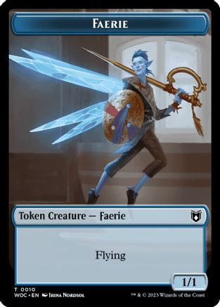Faerie // Saproling Double-Sided Token |  (10 // 15) [Commander: Wilds of Eldraine]