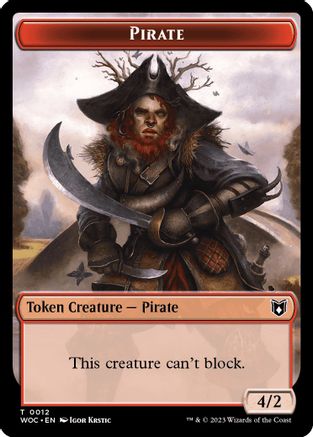Pirate // Human Soldier Double-Sided Token |  (12 // 7) [Commander: Wilds of Eldraine]