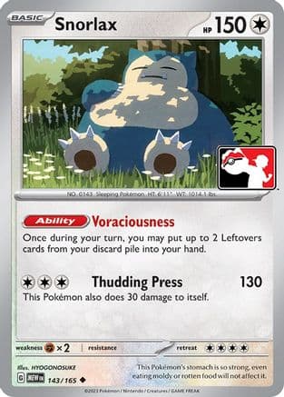 Snorlax 143/165 - Prize Pack Series Cards