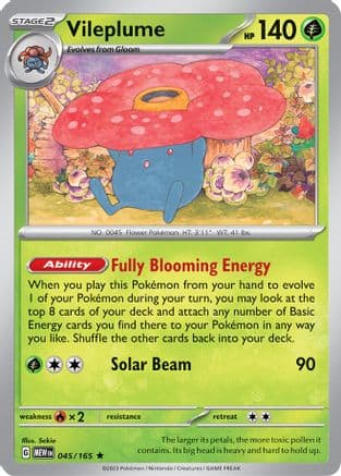 Vileplume 045- SV Scarlet & Violet 151 Reverse Holofoil