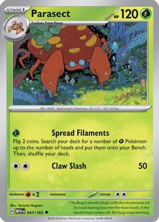 Parasect 047- SV Scarlet & Violet 151 Reverse Holofoil