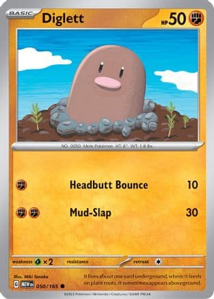 Diglett 050- SV Scarlet & Violet 151 Reverse Holofoil