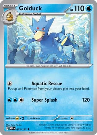 Golduck 055- SV Scarlet & Violet 151 Reverse Holofoil
