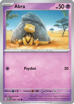 Abra 063- SV Scarlet & Violet 151 Reverse Holofoil