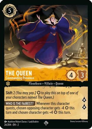 The Queen - Commanding Presence (26/204) [Rise of the Floodborn] Cold Foil