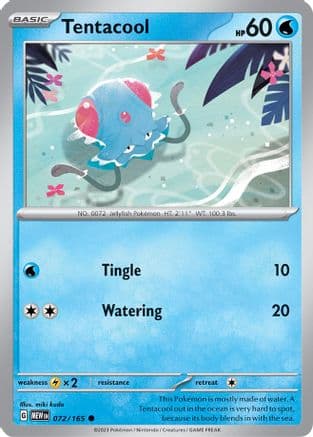 Tentacool 072- SV Scarlet & Violet 151 Reverse Holofoil