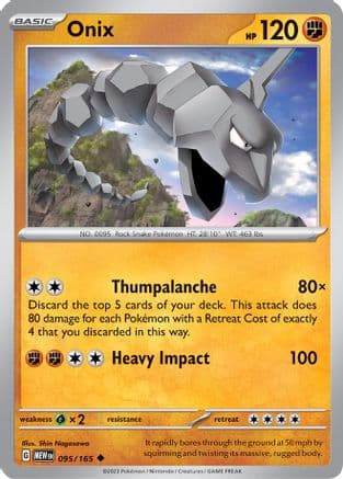 Onix 095- SV Scarlet & Violet 151 Reverse Holofoil