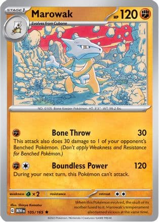 Marowak 105- SV Scarlet & Violet 151 Holofoil