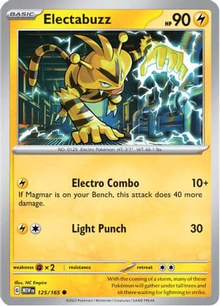 Electabuzz 125- SV Scarlet & Violet 151 Reverse Holofoil
