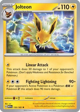 Jolteon 135- SV Scarlet & Violet 151 Reverse Holofoil