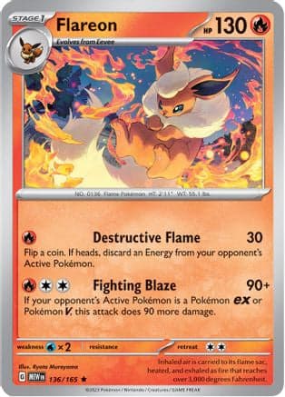 Flareon 136- SV Scarlet & Violet 151 Reverse Holofoil
